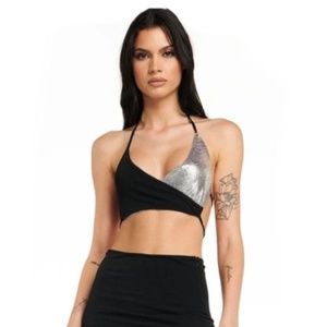 Silver and Black Top